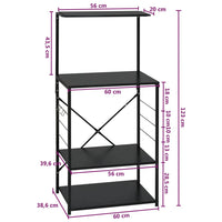 Armadio per Microonde Nero 60x39,6x123 cm in Truciolato 288238