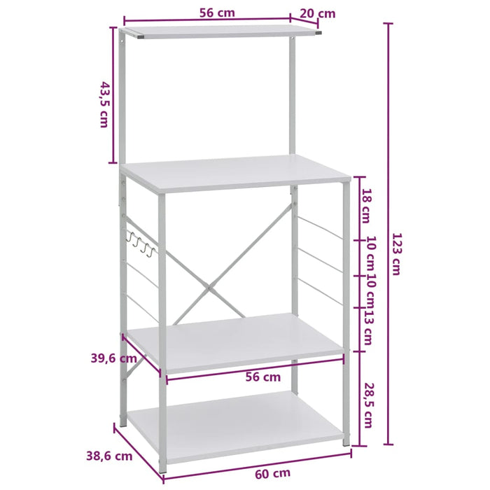 Armadio per Microonde Bianco 60x39,6x123 cm in Truciolato 288240