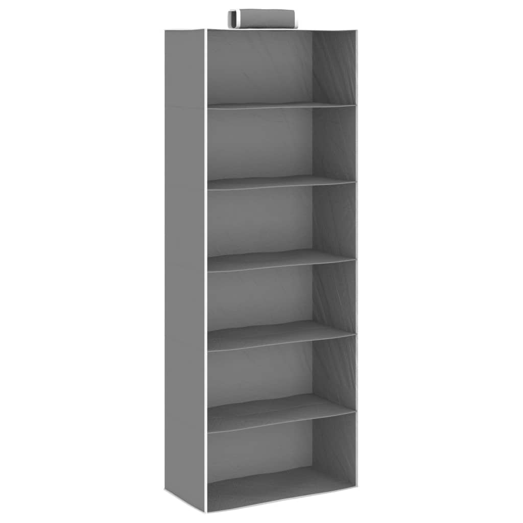 Organizer per Armadio da Appendere 2 pz con 6 Ripiani Tessuto cod mxl 77841