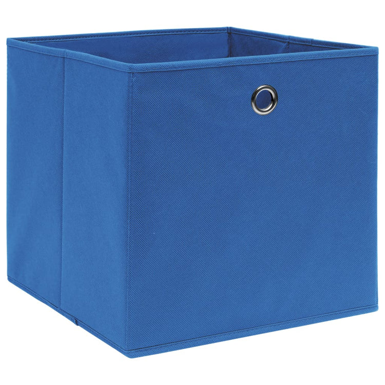 Scatole Portaoggetti con Coperchi 10pz Blu 32x32x32 cm Tessuto 288339