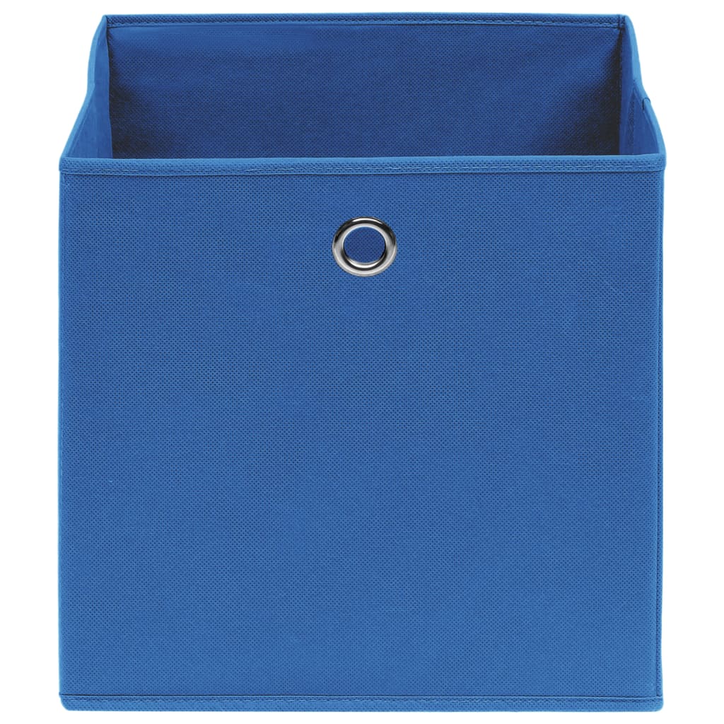 Scatole Portaoggetti con Coperchi 10pz Blu 32x32x32 cm Tessuto 288339