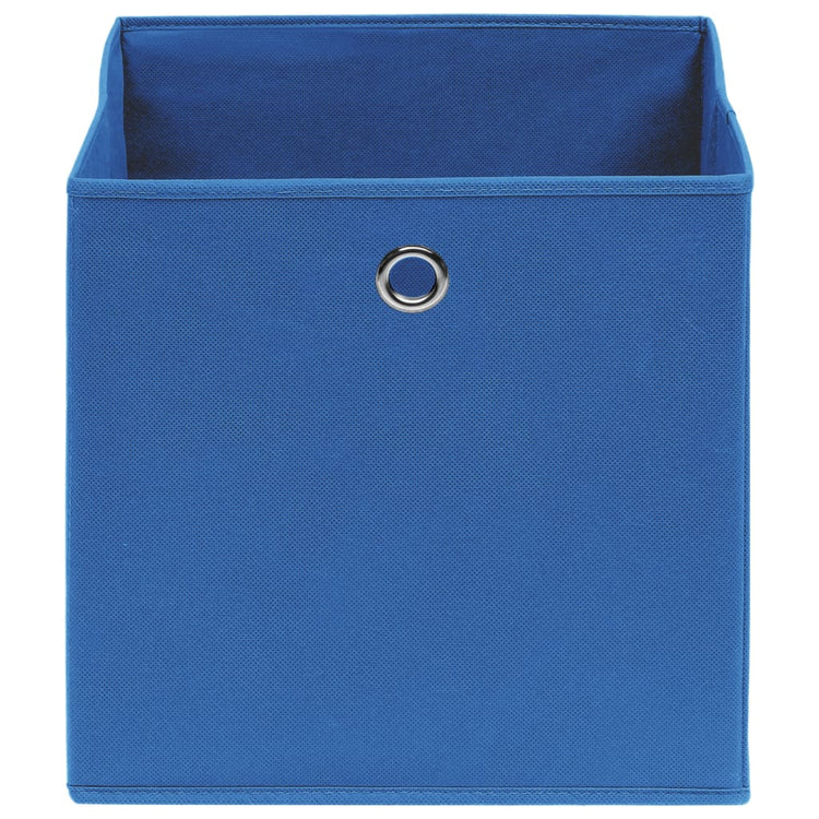 Scatole Portaoggetti con Coperchi 10pz Blu 32x32x32 cm Tessuto 288339