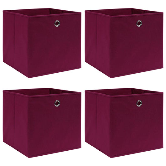 Scatole 4 pz Rosso Scuro 32x32x32 cm in Tessuto cod mxl 52776