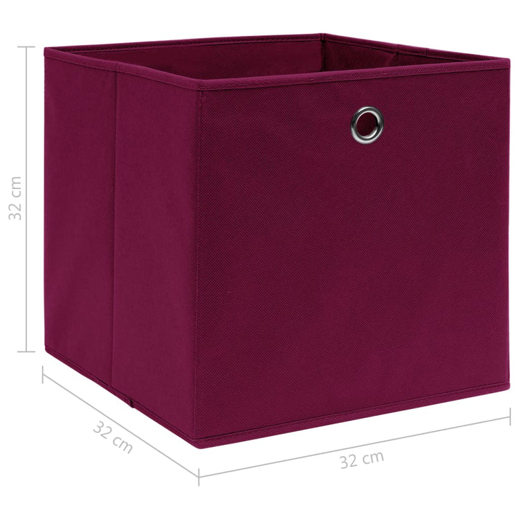 Scatole 4 pz Rosso Scuro 32x32x32 cm in Tessuto cod mxl 52776