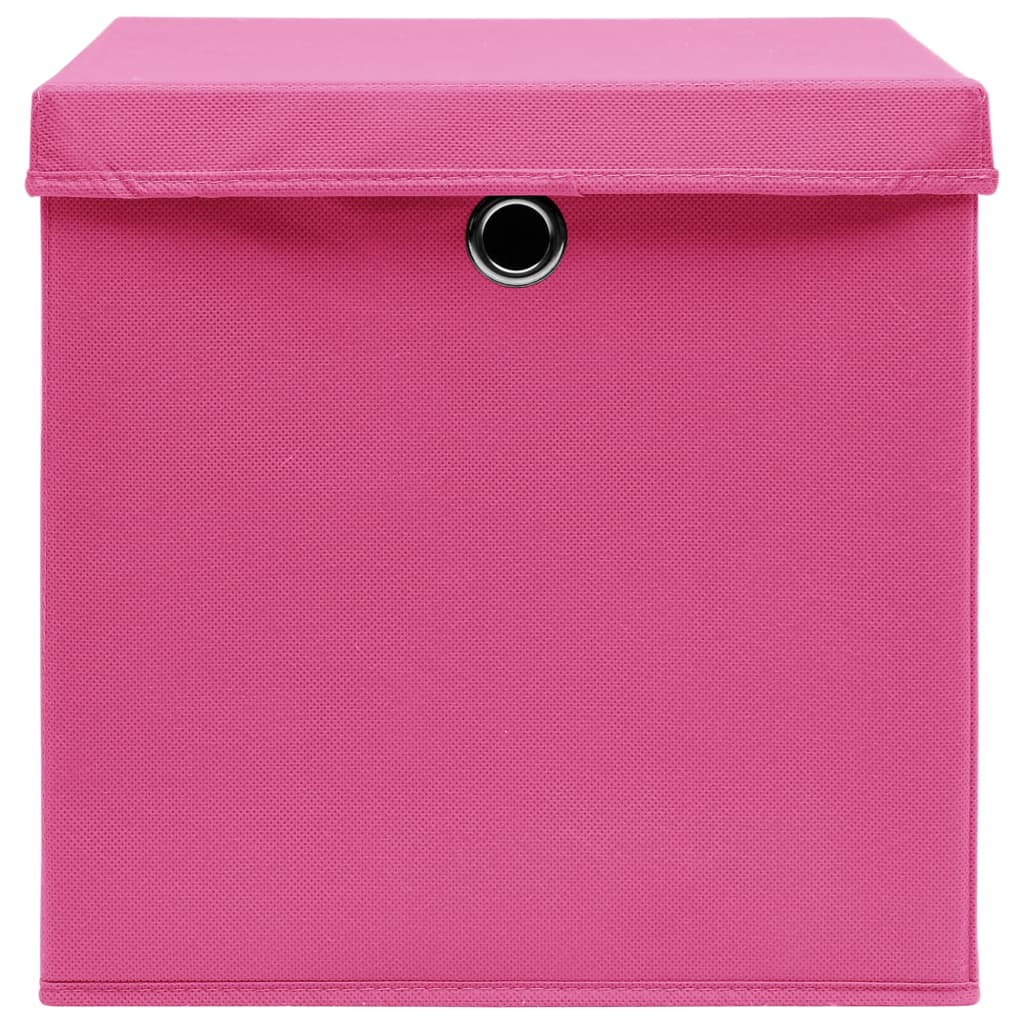 Scatole con Coperchi 4 pz Rosa 32x32x32 cm in Tessuto cod mxl 66889