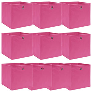 Scatole 10 pz Rosa 32x32x32 cm in Tessuto cod mxl 49065