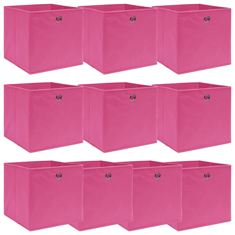 Scatole 10 pz Rosa 32x32x32 cm in Tessuto cod mxl 49065