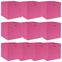 Scatole Portaoggetti 10 pz Rosa 32x32x32 cm Tessuto 288347