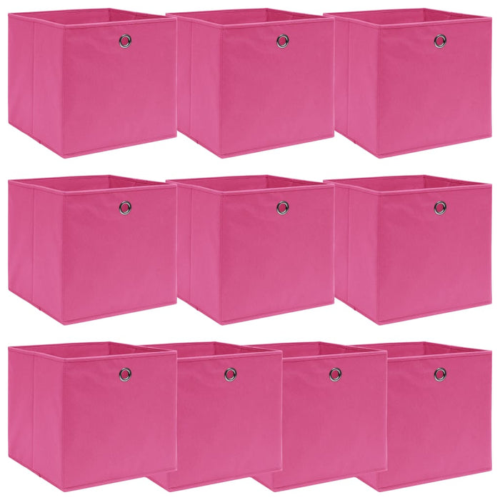 Scatole Portaoggetti 10 pz Rosa 32x32x32 cm Tessuto 288347