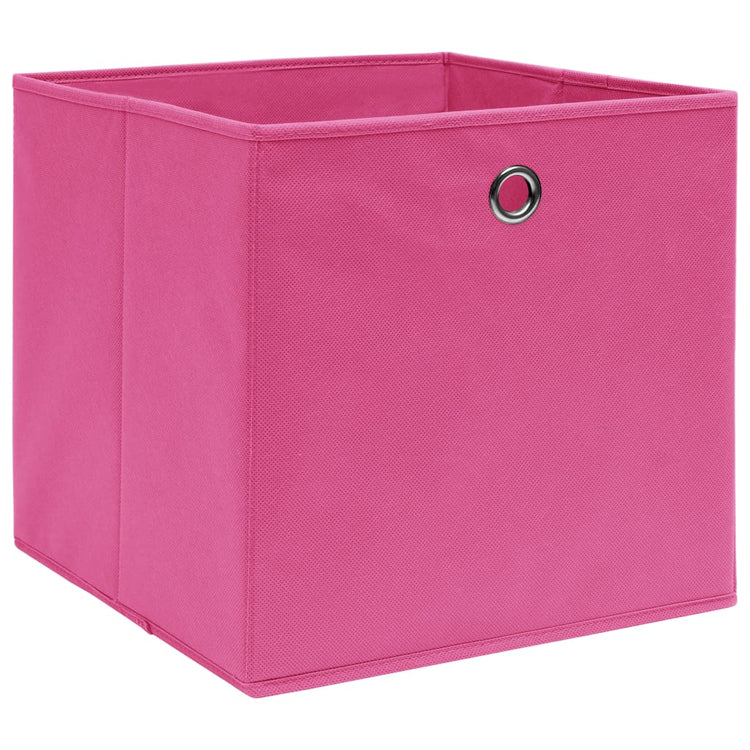 Scatole Portaoggetti 10 pz Rosa 32x32x32 cm Tessuto 288347