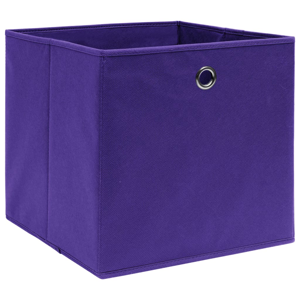 Scatole Portaoggetti 4pz Viola 32x32x32 cm Tessuto 288353