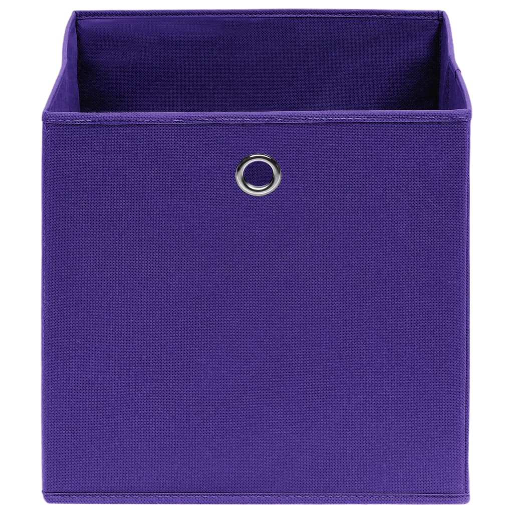 Scatole Portaoggetti 4pz Viola 32x32x32 cm Tessuto 288353