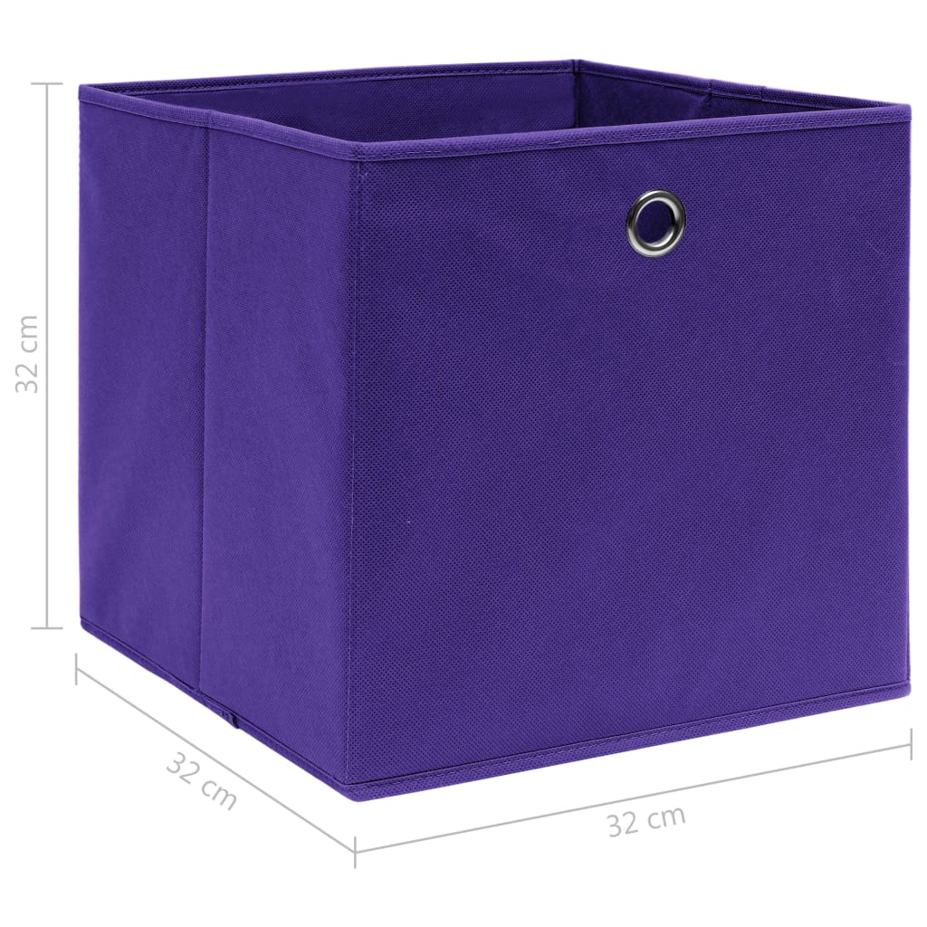 Scatole Portaoggetti 4pz Viola 32x32x32 cm Tessuto 288353