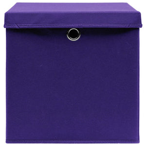 Scatole con Coperchi 10 pz Viola 32x32x32 cm in Tessuto cod mxl 40152