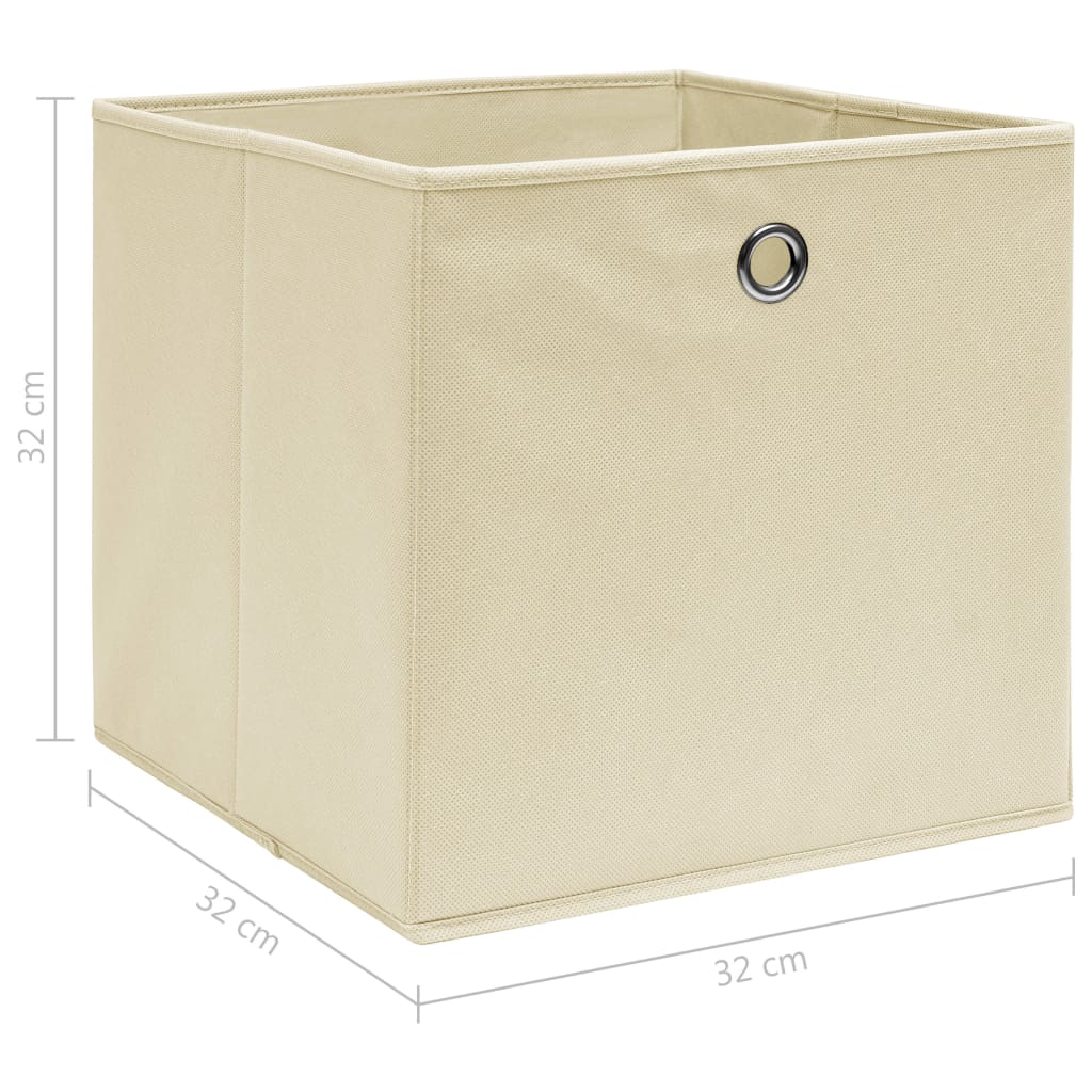 Scatole 10 pz Crema 32x32x32 cm in Tessuto cod mxl 52336