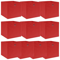 Scatole Portaoggetti 10pz Rosse 32x32x32 cm Tessuto 288363