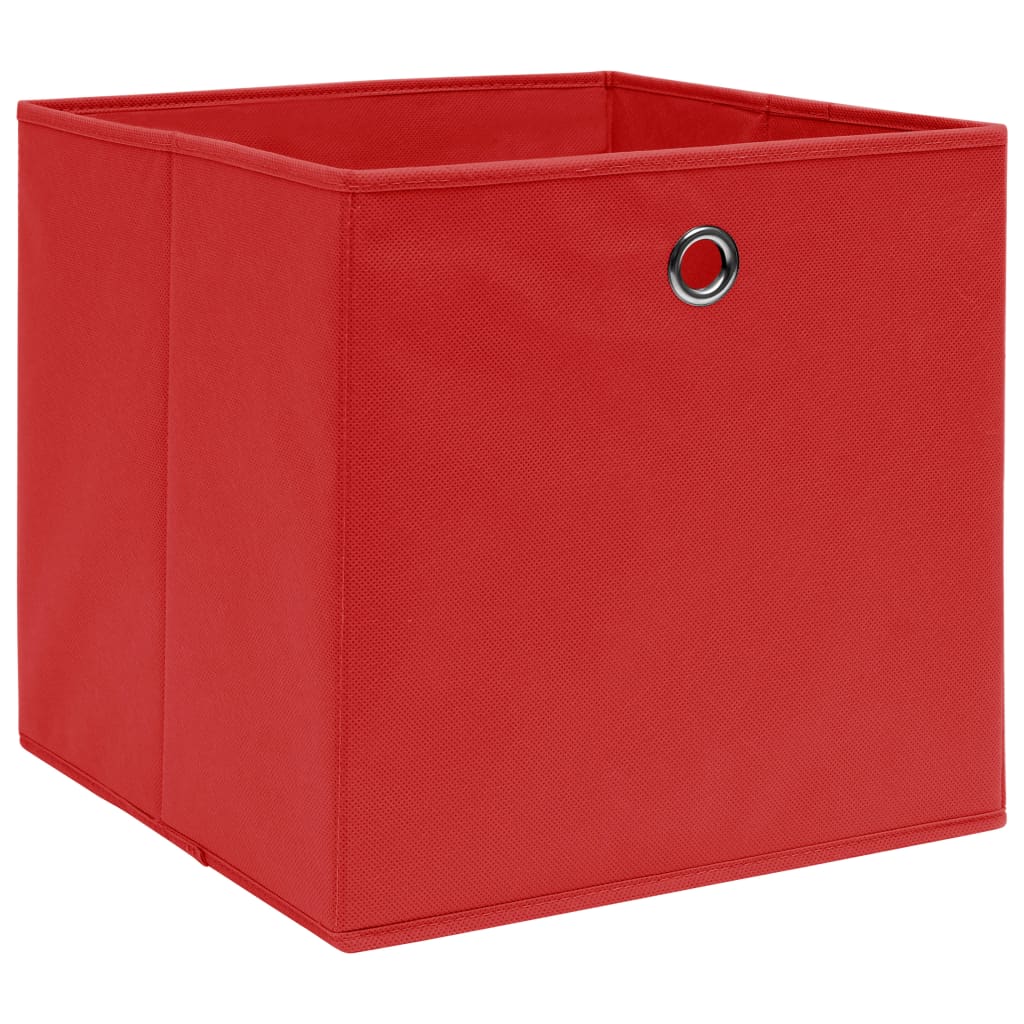 Scatole 10 pz Rosse 32x32x32 cm in Tessuto