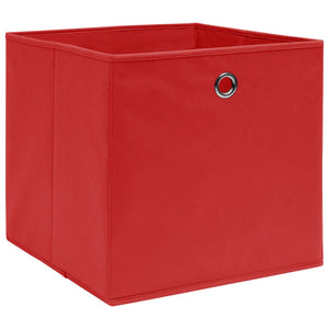 Scatole 10 pz Rosse 32x32x32 cm in Tessuto