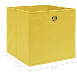 Scatole 4 pz Gialle 32x32x32 cm in Tessuto cod mxl 48440