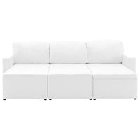 Divano Letto Modulare a 3 Posti Bianco in Similpelle 288794