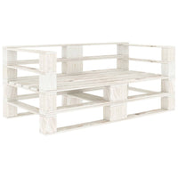 Divano da Giardino su Pallet Bianco a 2 Posti in Legno  cod mxl 68124