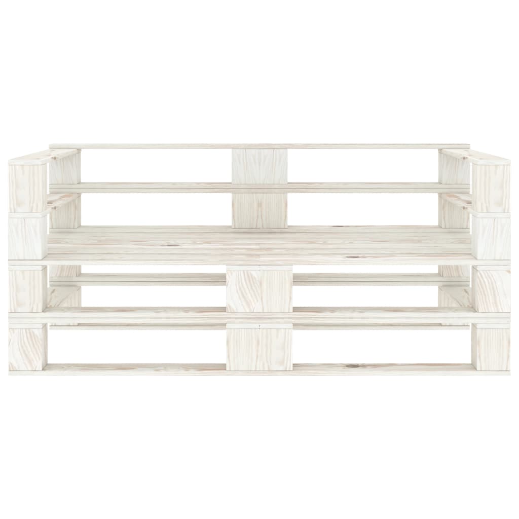 Divano da Giardino su Pallet Bianco a 2 Posti in Legno  cod mxl 68124