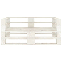 Divano da Giardino su Pallet Bianco a 2 Posti in Legno  cod mxl 68124