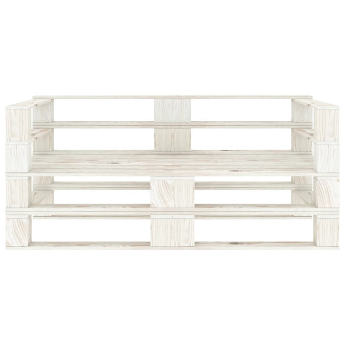 Divano da Giardino su Pallet Bianco a 2 Posti in Legno  cod mxl 68124