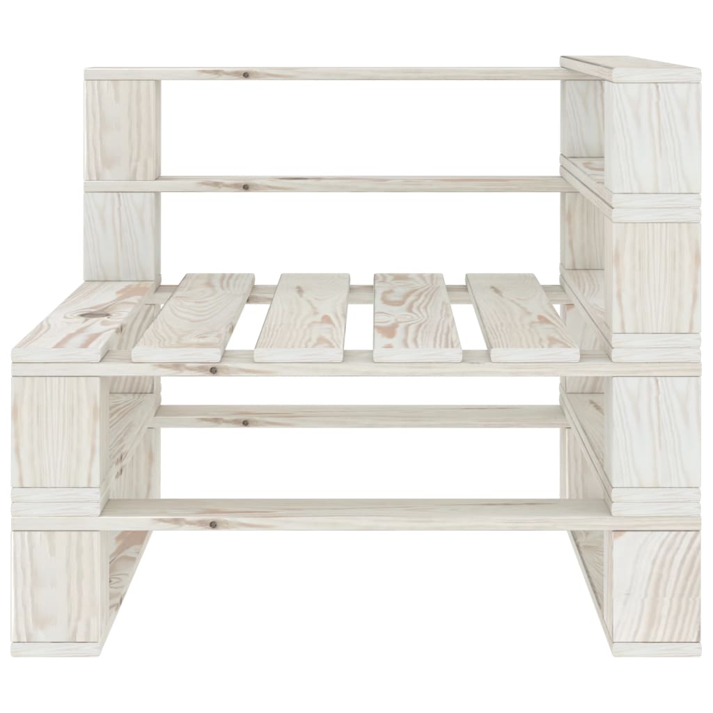 Divano da Giardino su Pallet Bianco a 2 Posti in Legno  cod mxl 68124