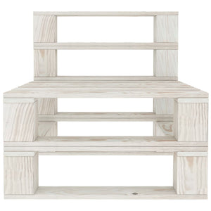 Set Divani da Giardino 6 pz su Pallet in Legno Bianco cod mxl 41893