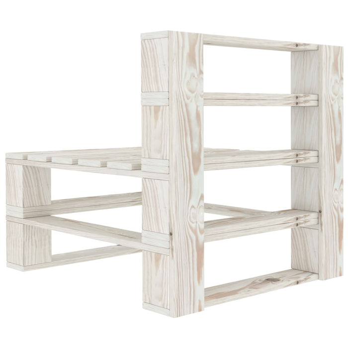 Set Divani da Giardino 6 pz su Pallet in Legno Bianco cod mxl 41893