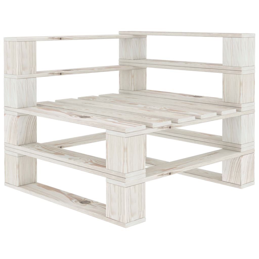 Set Divani da Giardino 6 pz su Pallet in Legno Bianco cod mxl 41893