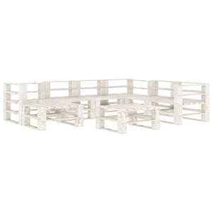 Set Divani da Giardino 8 pz su Pallet in Legno Bianco cod mxl 41887