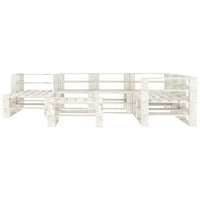 Set Divani da Giardino 8 pz su Pallet in Legno Bianco cod mxl 41887