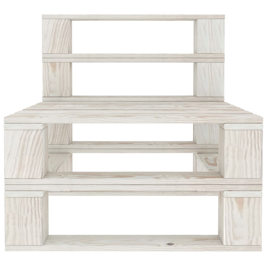 Set Divani da Giardino 8 pz su Pallet in Legno Bianco cod mxl 41887