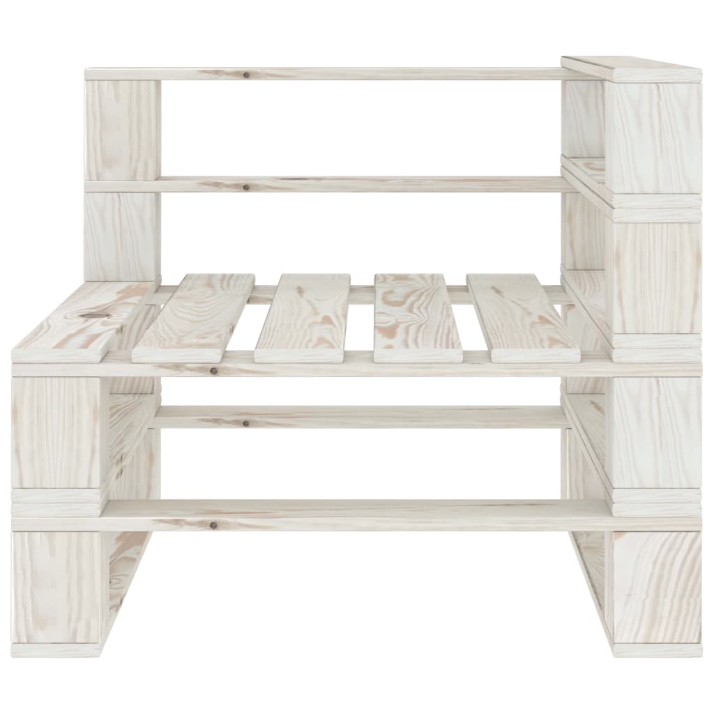 Set Divani da Giardino 8 pz su Pallet in Legno Bianco cod mxl 41887