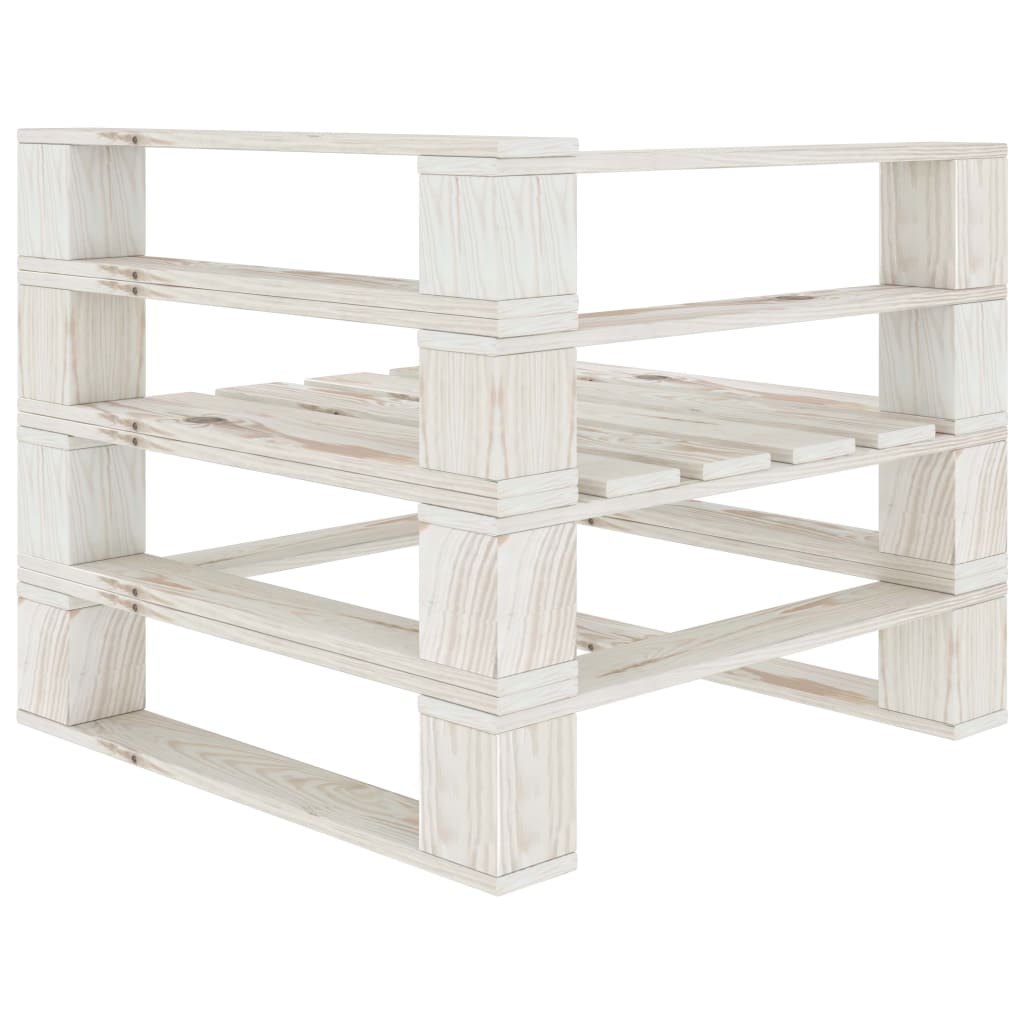 Set Divani da Giardino 8 pz su Pallet in Legno Bianco cod mxl 41887