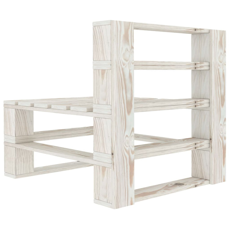 Set Divani da Giardino 5 pz su Pallet in Legno Bianco cod mxl 38137