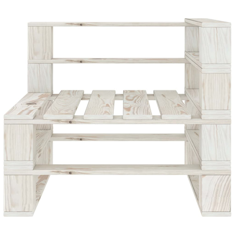 Set Divani da Giardino 5 pz su Pallet in Legno Bianco cod mxl 38137