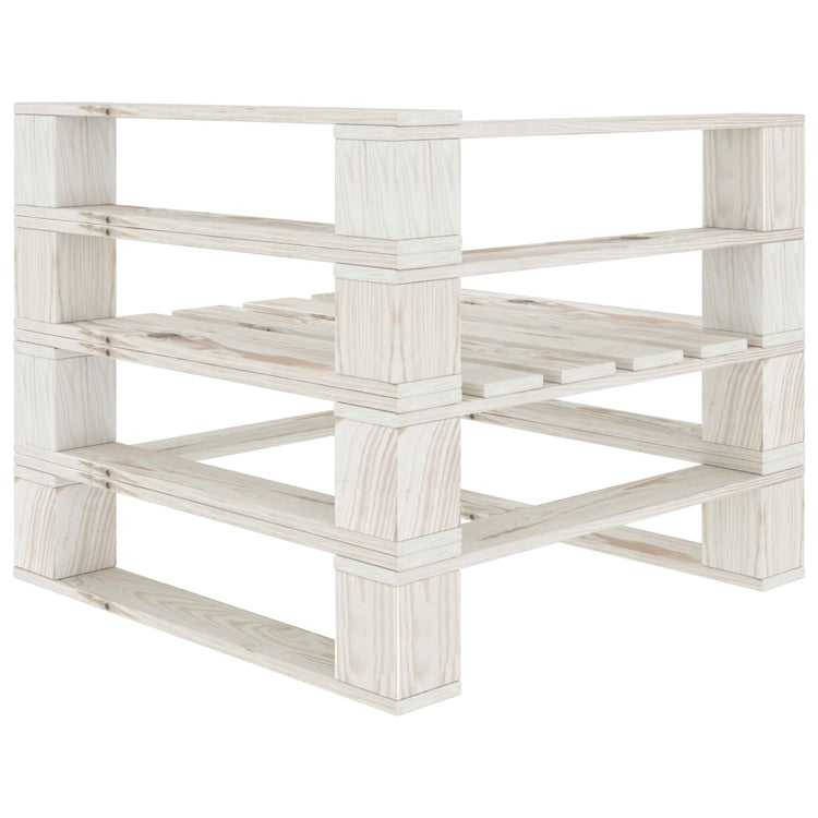 Set Divani da Giardino 5 pz su Pallet in Legno Bianco cod mxl 38137