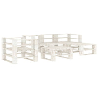 Set Salotto da Giardino 6 pz Pallet in Legno Bianco 3052170