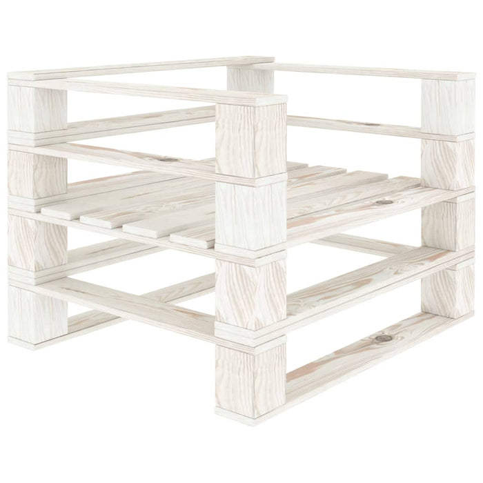 Set Salotto da Giardino 6 pz Pallet in Legno Bianco 3052170