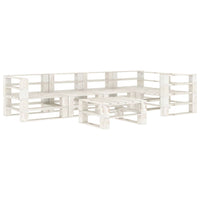 Set Divani da Giardino 6 pz su Pallet in Legno Bianco cod mxl 37097