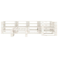 Set Divani da Giardino 6 pz su Pallet in Legno Bianco cod mxl 37097