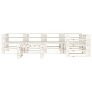 Set Divani da Giardino 6 pz su Pallet in Legno Bianco cod mxl 37097