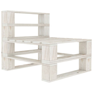 Set Divani da Giardino 6 pz su Pallet in Legno Bianco cod mxl 37097