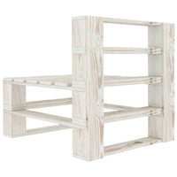 Set Divani da Giardino 6 pz su Pallet in Legno Bianco cod mxl 37097