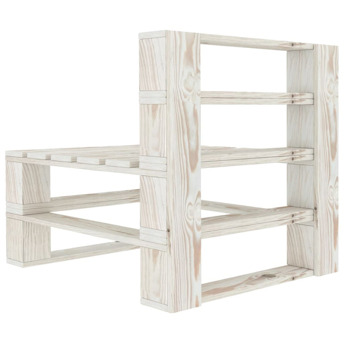 Set Divani da Giardino 6 pz su Pallet in Legno Bianco cod mxl 37097