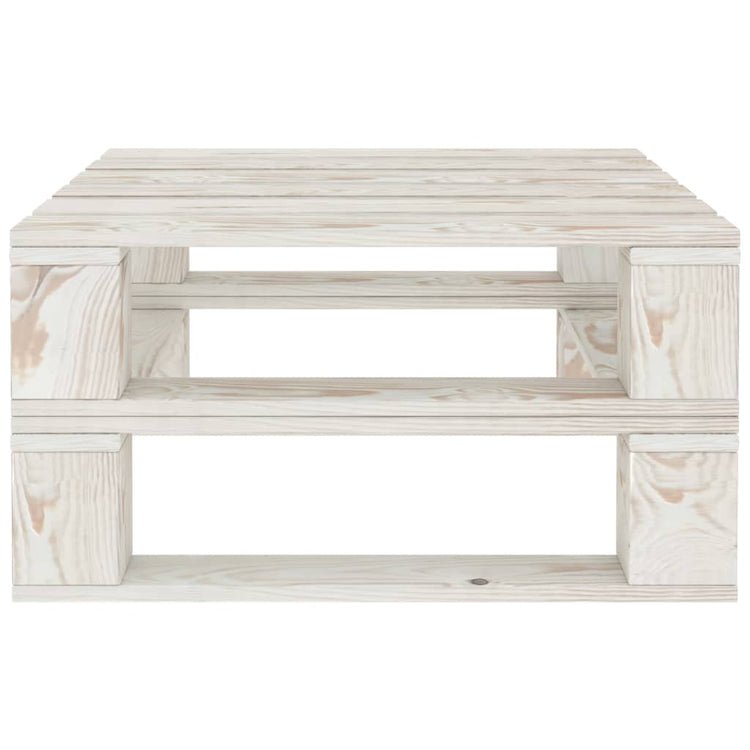 Set Divani da Giardino 9 pz su Pallet in Legno Bianco cod mxl 38140