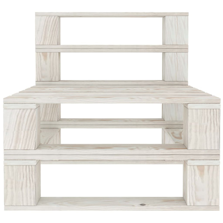 Set Divani da Giardino 9 pz su Pallet in Legno Bianco cod mxl 38140